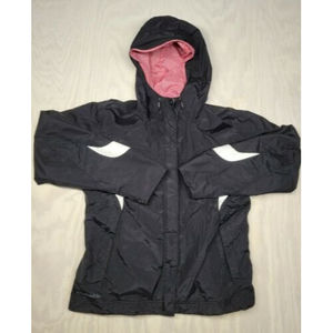 Columbia Sportswear Women's SZ Medium Jacket Hood Zippered Pockets Black